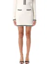 Self-portrait Self Portrait Women Ivory Bow Jacquard Knit Mini Skirt