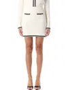 Self-portrait Self Portrait Women Ivory Bow Jacquard Knit Mini Skirt In Neutrals