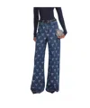 Self-portrait Blue Jeans With All-over Rhinestoned Bow Embellishments In Denim Woman In Blue