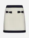 Self-portrait Cream Knit Bow Mini Skirt Clothing In Cream