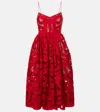 Self-portrait Intricate Cut-out Midi Dress With Removable Belt