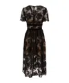 Self-portrait Prairie Guipure Lace Midi Dress In Black