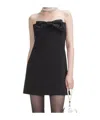 Self-portrait Womens Black Bow Embellished Crepe Mini Dress In Black