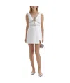 Self-portrait Crystal-embellished Mini Dress In White
