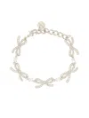 Self-portrait Bow Motif Bracelet With Polished Accents In Silver
