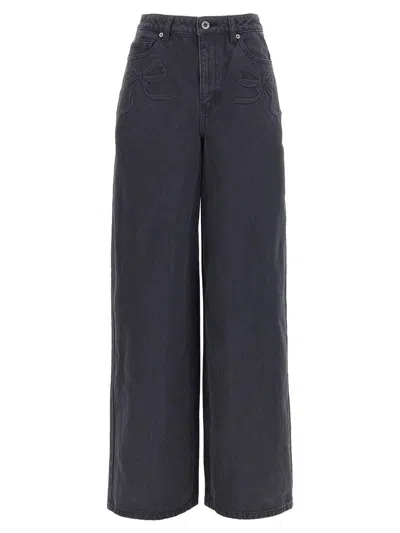 SELF-PORTRAIT SELF-PORTRAIT 'BOW MOTIF' JEANS