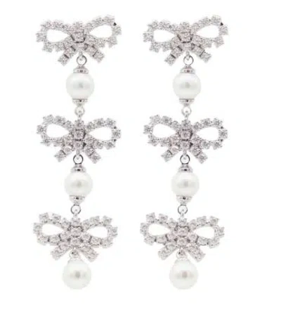 Self-portrait Bow Motif Pearl Earrings