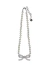 Self-portrait Bow Necklace In Silver