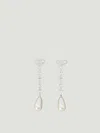Self-portrait Bow Pearl Droplet Earrings In Metallic