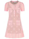 Self-portrait Self Portrait Women Pink Bow Crochet Crystal Mini Dress