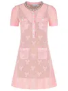 Self-portrait Self Portrait Women Pink Bow Crochet Crystal Mini Dress