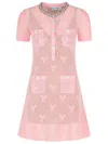 Self-portrait Self Portrait Women Pink Bow Crochet Crystal Mini Dress In Pink