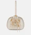 Self-portrait Bow Small Embellished Clutch In Silver