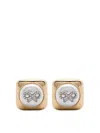 Self-portrait Gold-colored Earrings With Square Design And Bow Detail In Brass Woman In Gold