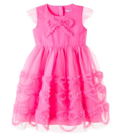 Self-portrait Kids' Bow Tulle Dress