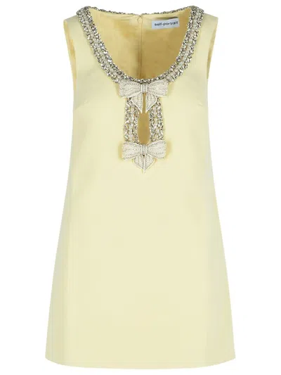 SELF-PORTRAIT SELF-PORTRAIT BOW' YELLOW POLYESTER DRESS