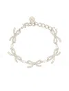 Self-portrait Bracelet With Bows In Metallic