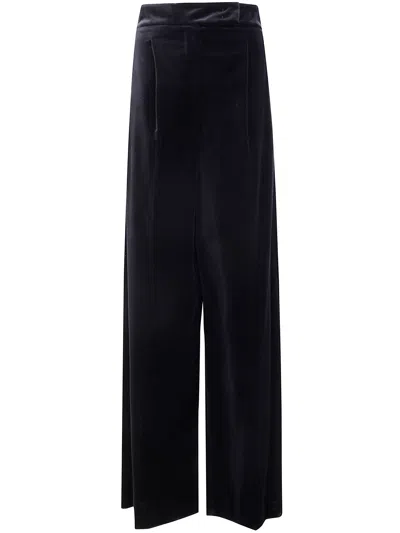 Self-portrait 'bratto1234' Velvet Trousers In Blue