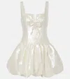 Self-portrait Bridal Bow-detail Sequined Minidress In White