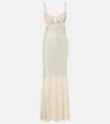Self-portrait Bridal Embellished Mesh-trimmed Gown In White