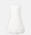 Self-portrait Bridal Floral-appliqué Crêpe Minidress In White