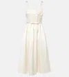Self-portrait Bonded Satin Flower Midi Dress In White