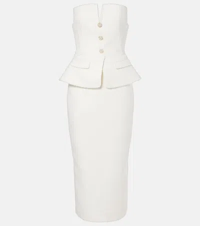 Self-portrait Bridal Sequinned Bouclé Midi Dress In Beige