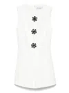 Self-portrait Brooch-detail Playsuit In Weiss