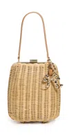Self-portrait Brown Rattan Bag With Keychain Brown In Brown