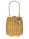 Self-portrait Self Portrait Women 'brown Rattan Bag With Keychain' Handbag In Brown
