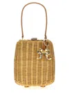 Self-portrait Self Portrait Women 'brown Rattan Bag With Keychain' Handbag In Brown