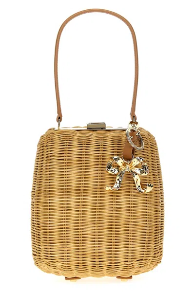 Self-portrait Self Portrait 'brown Rattan Bag With Keychain' Handbag
