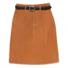 Self-portrait Brown Suede Midi Skirt