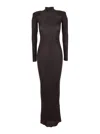 Self-portrait Brown Viscose Knit Maxi Dress