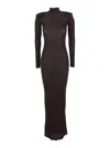 Self-portrait Brown Viscose Knit Maxi Dress