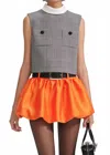 Self-portrait Bubble Hem Taffeta Skort In Orange In Orange