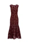 Self-portrait Fitted Guipure Lace Midi Dress With Removable Belt In Multi