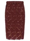 Self-portrait Burgundy Guipure Lace Midi Skirts Bordeaux In Multi