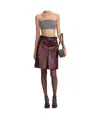 Self-portrait Belted Patent Leather Miniskirt