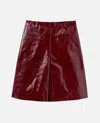 Self-portrait Belted Patent Leather Miniskirt
