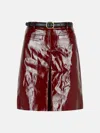 Self-portrait Burgundy Leather Miniskirt