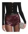 Self-portrait Self Portrait Women Leather Micro Shorts