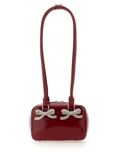 SELF-PORTRAIT SELF-PORTRAIT 'BURGUNDY LEATHER' SHOULDER BAG