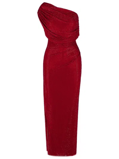 Self-portrait Burgundy Polyester Dress In Red