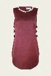 Self-portrait Burgundy Satin Cut Out Mini Dress In Burgundy