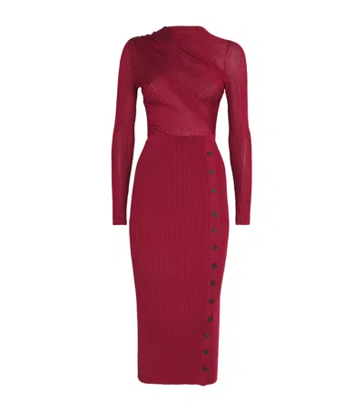 SELF-PORTRAIT BUTTON-DETAIL MIDI DRESS