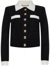 Self-portrait Self Portrait Women Wool Blend Cardigan With Contrasting Collar In Black