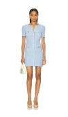 Self-portrait Jewel Button Knit Mini Dress In 蓝色