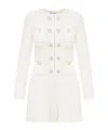 Self-portrait Embellished Waffle-knit Minidress In White