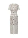 Self-portrait Lace Button Midi Dresses In White